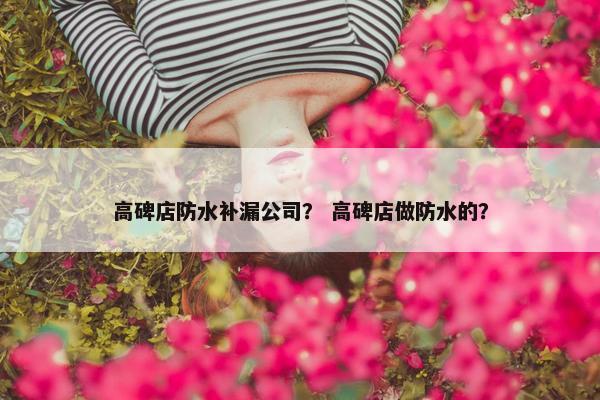 高碑店防水补漏公司？ 高碑店做防水的？