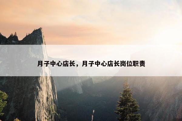 月子中心店长，月子中心店长岗位职责