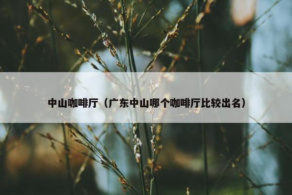 中山咖啡厅（广东中山哪个咖啡厅比较出名）