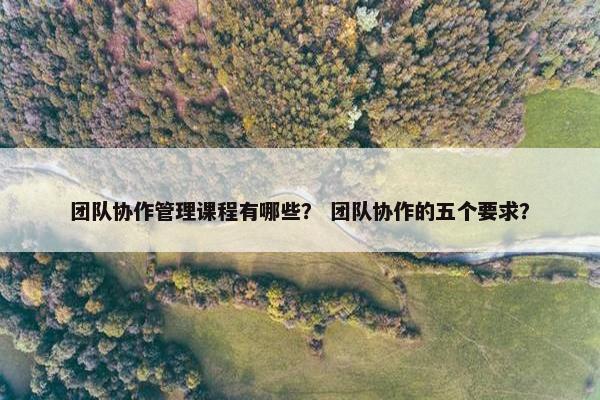 团队协作管理课程有哪些？ 团队协作的五个要求？