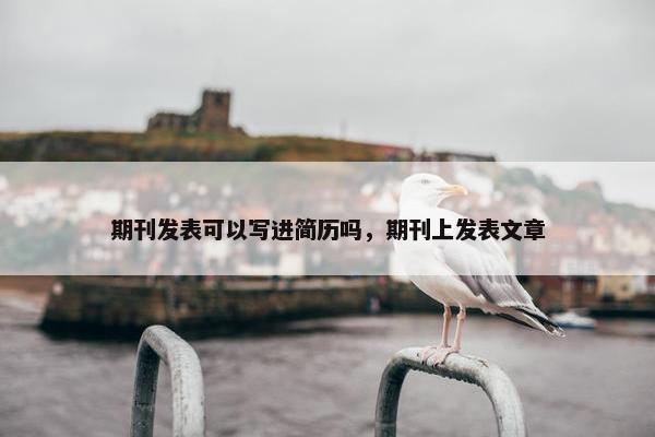 期刊发表可以写进简历吗，期刊上发表文章