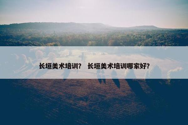长垣美术培训？ 长垣美术培训哪家好？