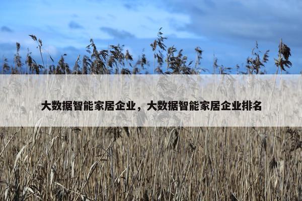 大数据智能家居企业，大数据智能家居企业排名