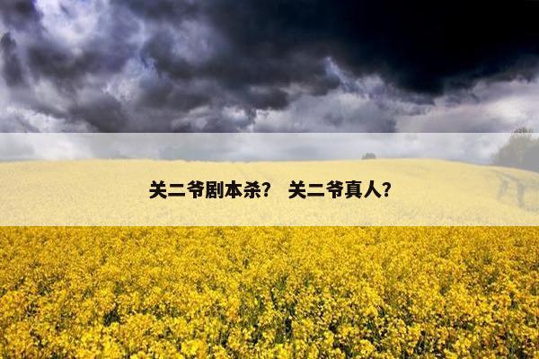 关二爷剧本杀？ 关二爷真人？