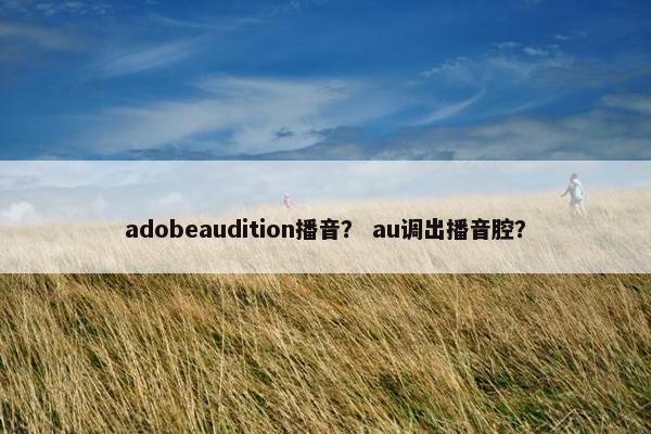 adobeaudition播音？ au调出播音腔？