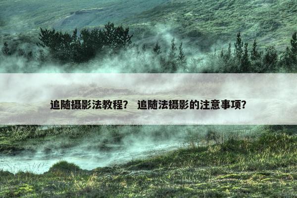 追随摄影法教程？ 追随法摄影的注意事项？