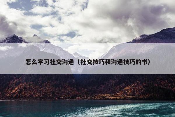 怎么学习社交沟通（社交技巧和沟通技巧的书）