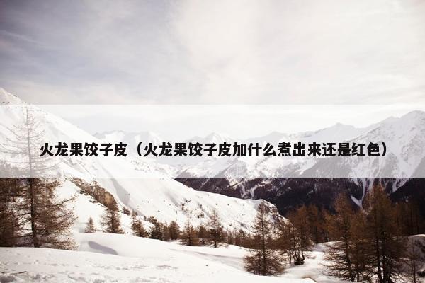火龙果饺子皮（火龙果饺子皮加什么煮出来还是红色）