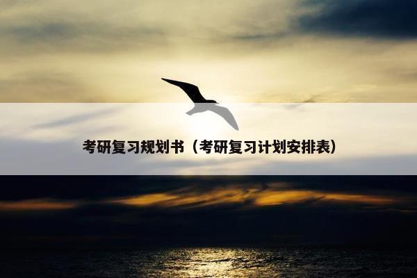 考研复习规划书（考研复习计划安排表）