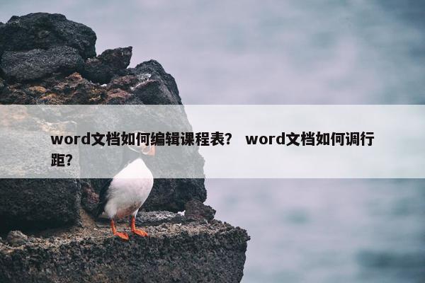 word文档如何编辑课程表？ word文档如何调行距？