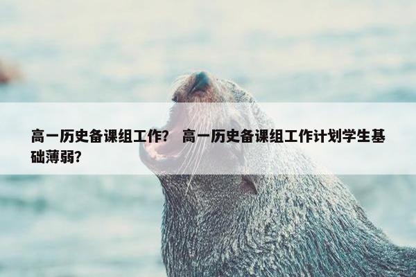 高一历史备课组工作？ 高一历史备课组工作计划学生基础薄弱？