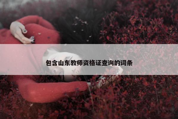 包含山东教师资格证查询的词条