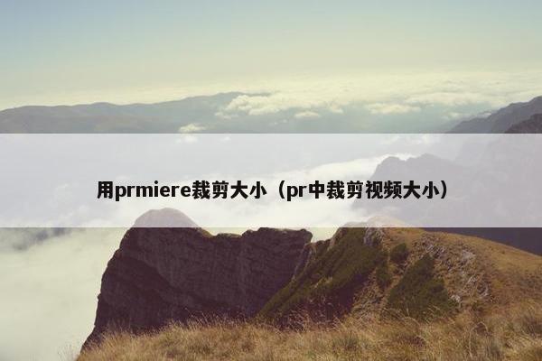 用prmiere裁剪大小（pr中裁剪视频大小）