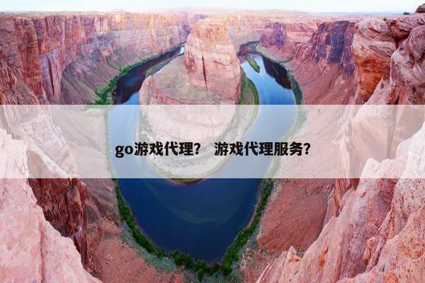 go游戏代理？ 游戏代理服务？