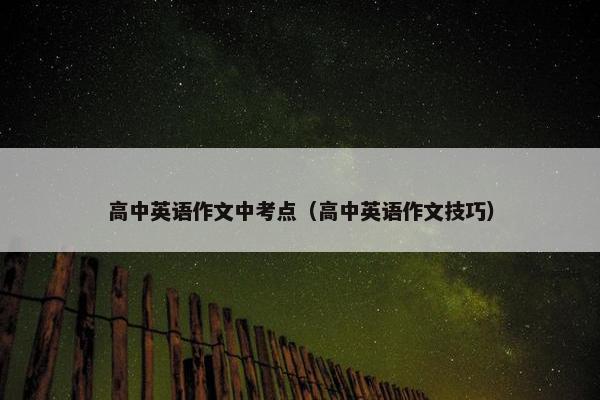 高中英语作文中考点（高中英语作文技巧）