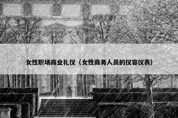女性职场商业礼仪（女性商务人员的仪容仪表）