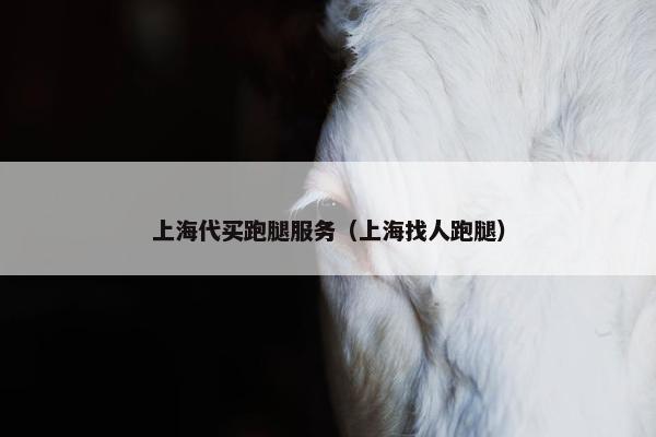 上海代买跑腿服务（上海找人跑腿）