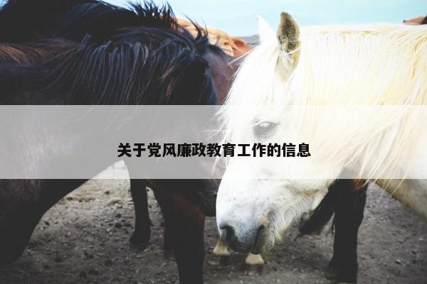 关于党风廉政教育工作的信息
