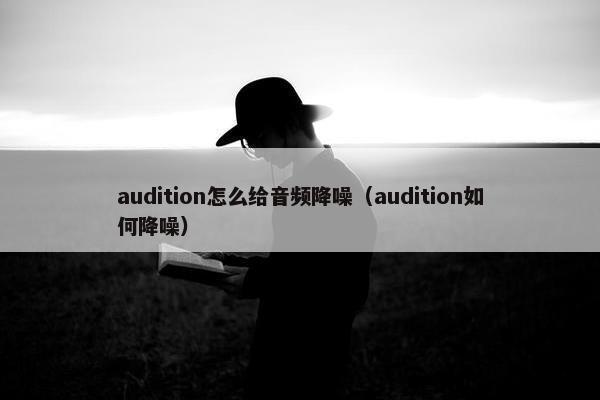 audition怎么给音频降噪（audition如何降噪）