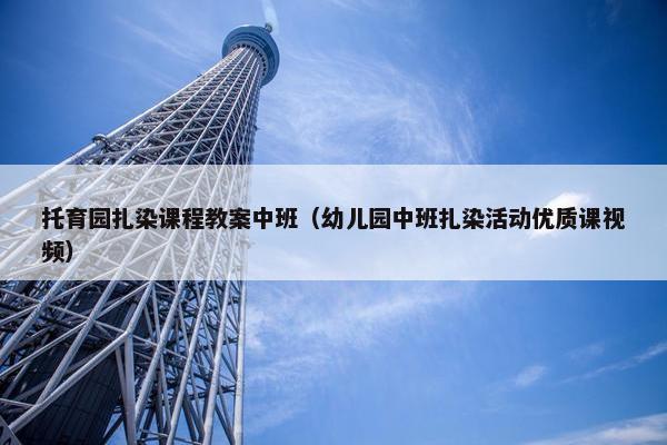 托育园扎染课程教案中班（幼儿园中班扎染活动优质课视频）