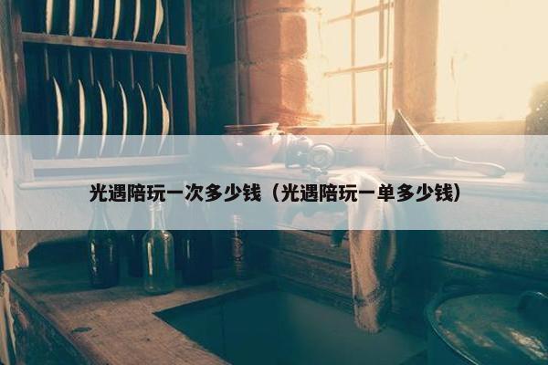 光遇陪玩一次多少钱（光遇陪玩一单多少钱）