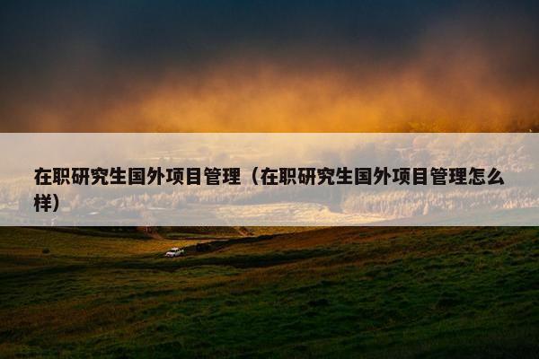 在职研究生国外项目管理（在职研究生国外项目管理怎么样）