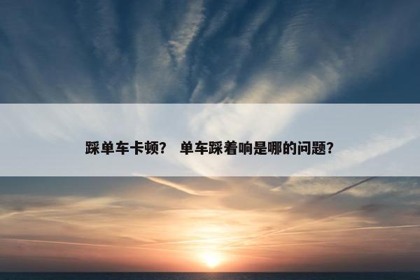 踩单车卡顿？ 单车踩着响是哪的问题？
