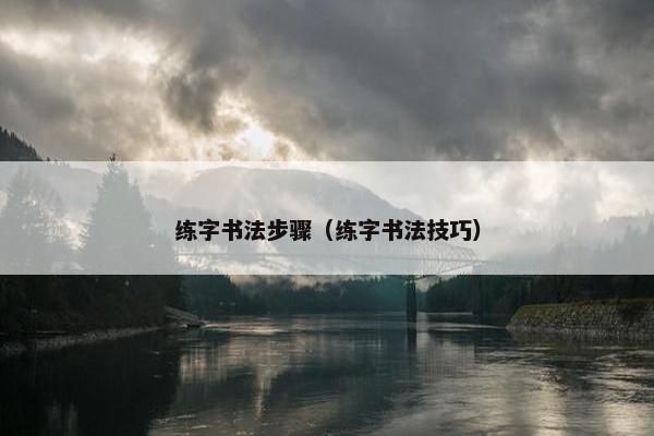 练字书法步骤（练字书法技巧）