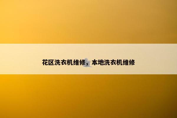 花区洗衣机维修，本地洗衣机维修