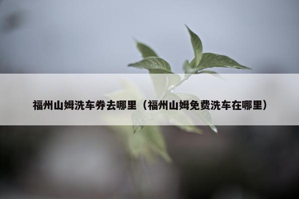 福州山姆洗车券去哪里（福州山姆免费洗车在哪里）