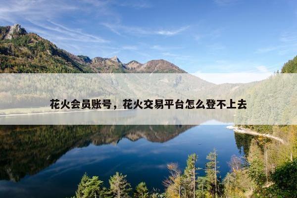 花火会员账号，花火交易平台怎么登不上去
