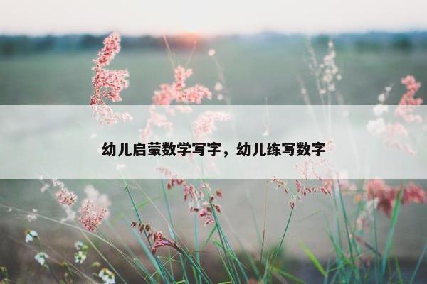 幼儿启蒙数学写字，幼儿练写数字