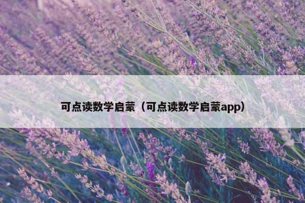可点读数学启蒙（可点读数学启蒙app）