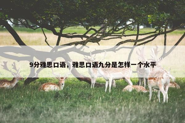 9分雅思口语，雅思口语九分是怎样一个水平