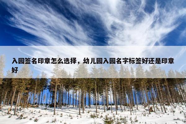 入园签名印章怎么选择，幼儿园入园名字标签好还是印章好
