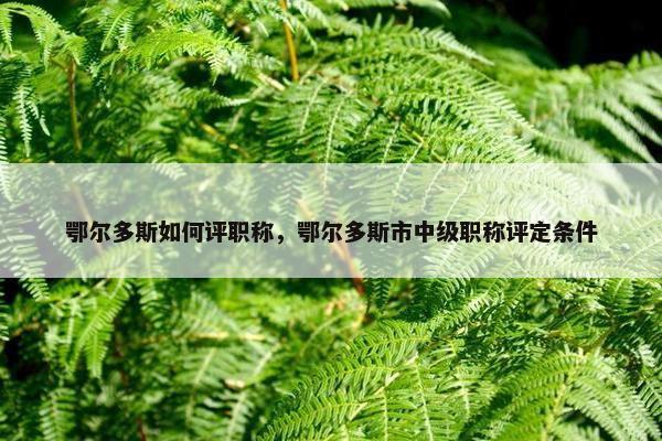 鄂尔多斯如何评职称，鄂尔多斯市中级职称评定条件