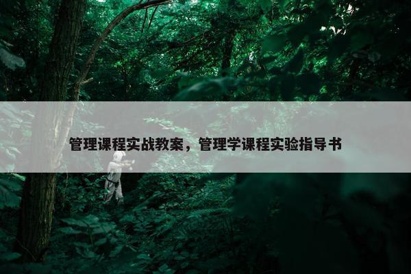 管理课程实战教案，管理学课程实验指导书
