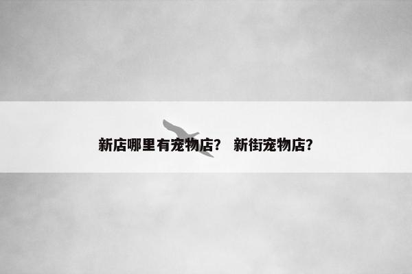 新店哪里有宠物店？ 新街宠物店？