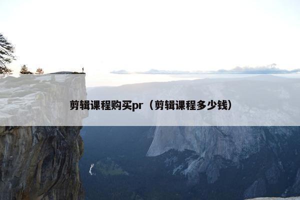 剪辑课程购买pr（剪辑课程多少钱）