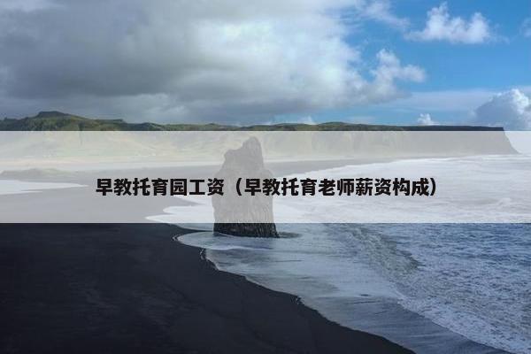 早教托育园工资（早教托育老师薪资构成）