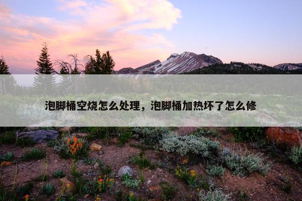 泡脚桶空烧怎么处理，泡脚桶加热坏了怎么修