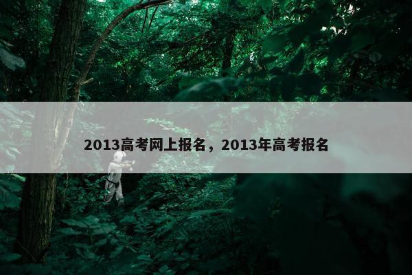2013高考网上报名，2013年高考报名