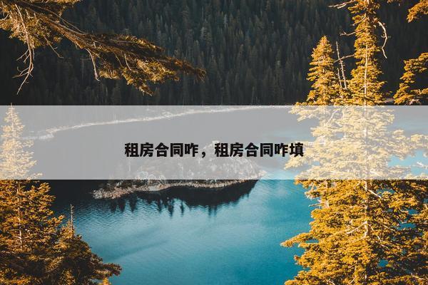 租房合同咋，租房合同咋填