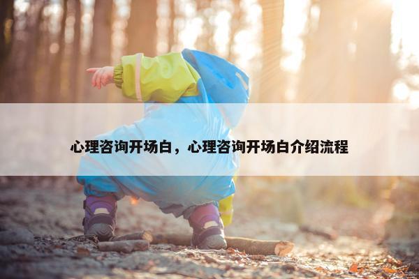 心理咨询开场白，心理咨询开场白介绍流程
