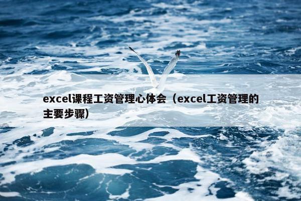 excel课程工资管理心体会（excel工资管理的主要步骤）