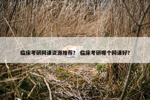 临床考研网课资源推荐？ 临床考研哪个网课好？