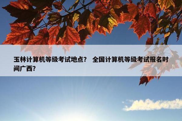 玉林计算机等级考试地点？ 全国计算机等级考试报名时间广西？