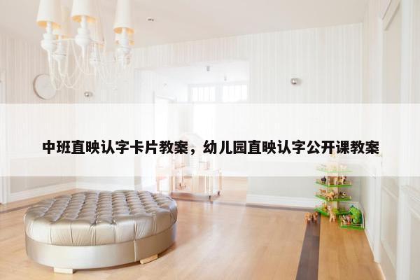 中班直映认字卡片教案，幼儿园直映认字公开课教案