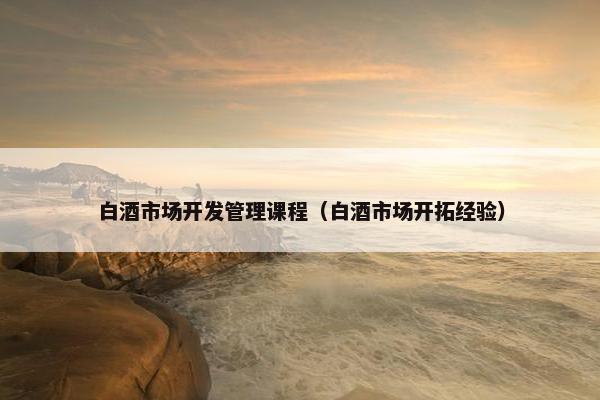 白酒市场开发管理课程（白酒市场开拓经验）