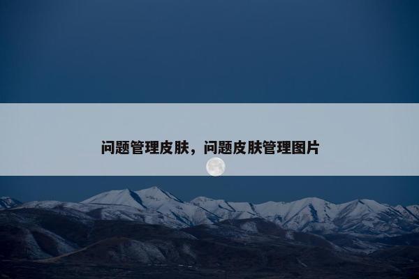 问题管理皮肤，问题皮肤管理图片